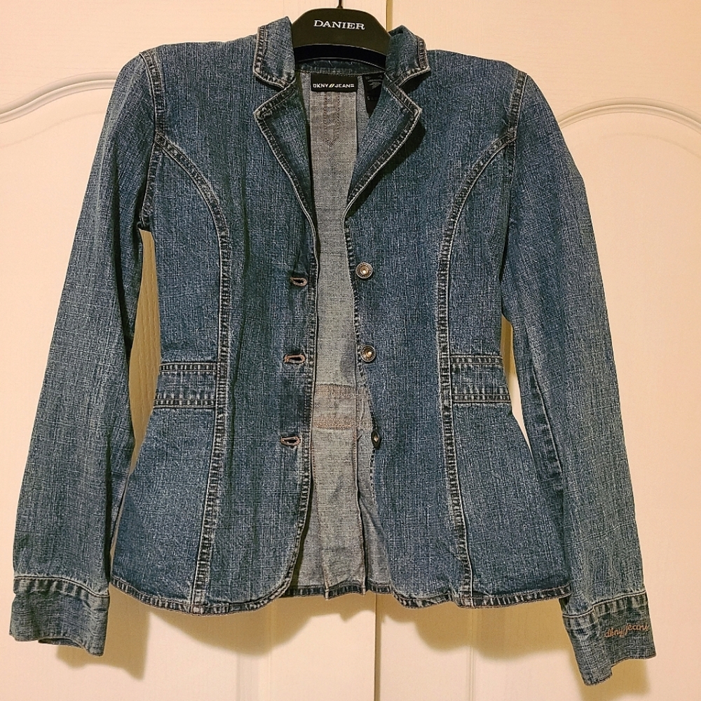 DKNY Jeans Tailored Waist Denim Jacket - Blue Denim, US/CA S